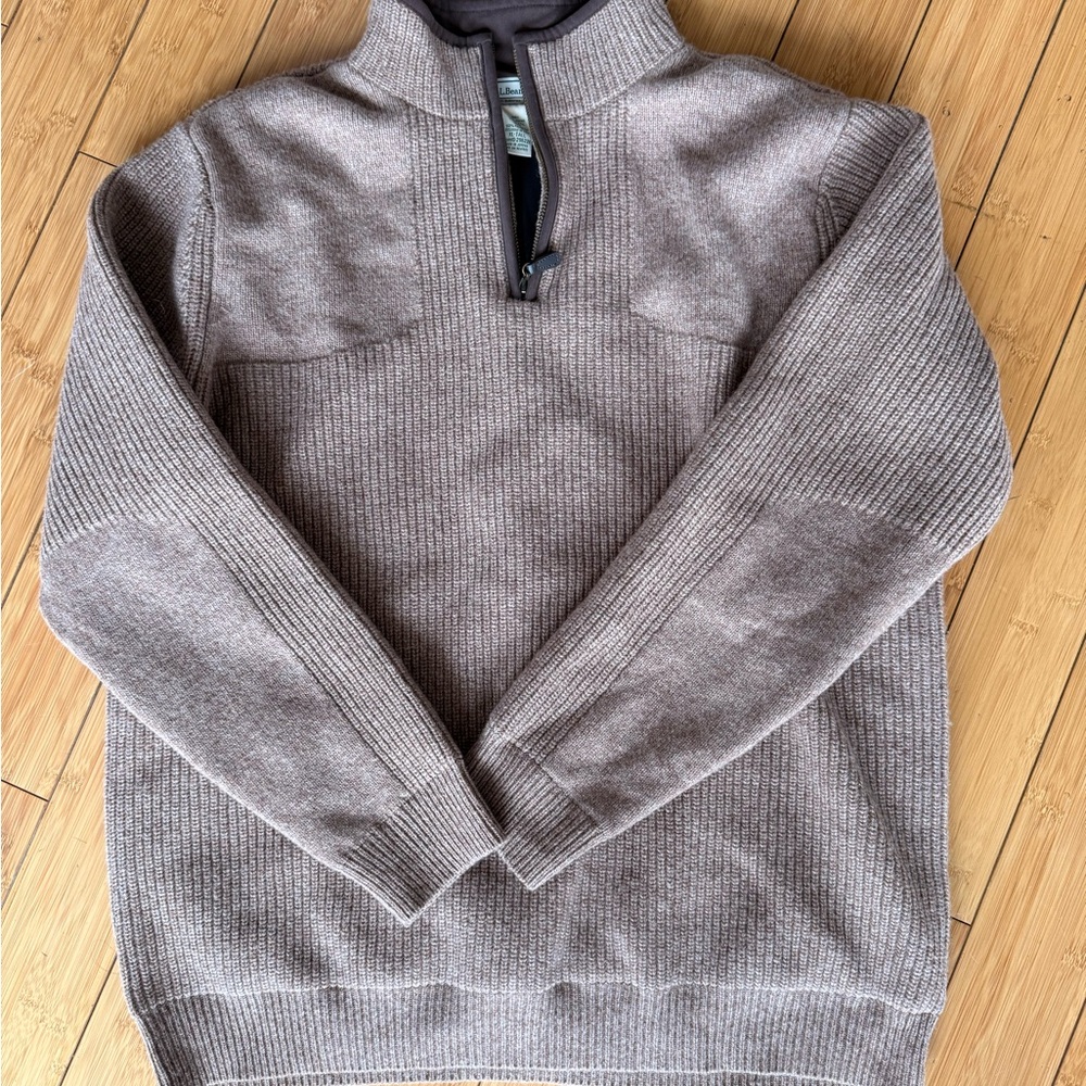 L.L. Bean Men's Beige Zip-Up Sweater